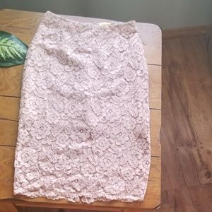 Like New Sexy Blush Pink Lace Pencil Skirt floral